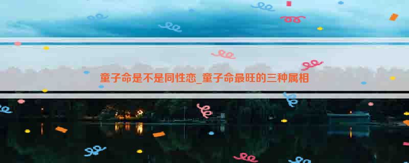 童子命是不是同性恋_童子命最旺的三种属相