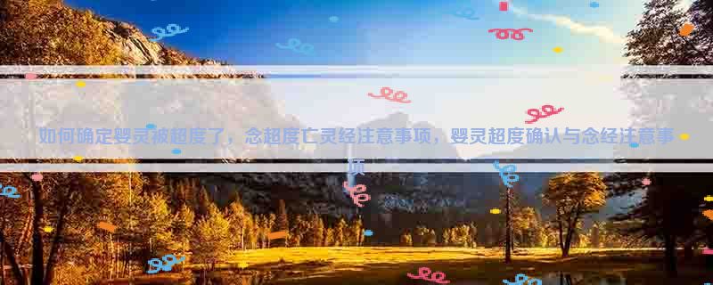 如何确定婴灵被超度了，念超度亡灵经注意事项，婴灵超度确认与念经注意事项