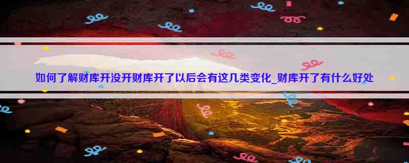如何了解财库开没开财库开了以后会有这几类变化_财库开了有什么好处