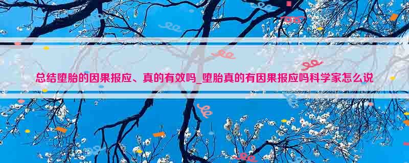 总结堕胎的因果报应、真的有效吗_堕胎真的有因果报应吗科学家怎么说